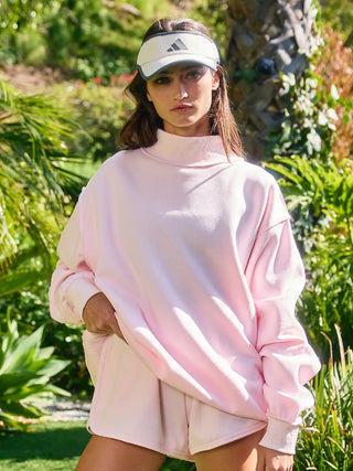 PREORDER Reversible Mock Neck Sweatshirt - Pink