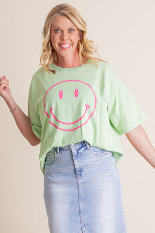 Smiling Ear To Ear Washed Top *Final Sale*