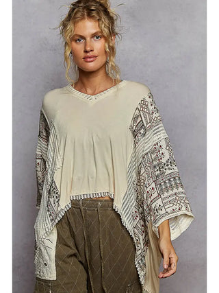 Pretty Girl V Neck Drop Shoulder Top