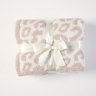 Leopard Print Knit Blanket