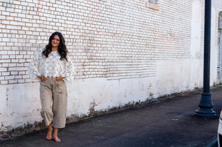 What A Cutie Chenille Crochet Top - Cream