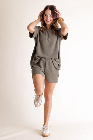 Just Right Ribbed Top and Shorts Set