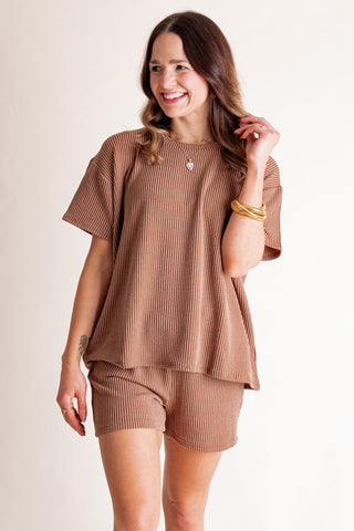 Just Right Ribbed Top and Shorts Set