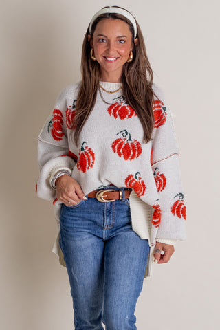 Hello Pumpkin Round Neck Sweater