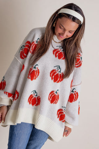 Hello Pumpkin Round Neck Sweater