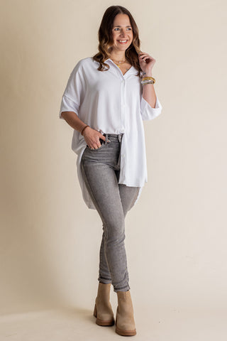 Let Loose Button Down Top