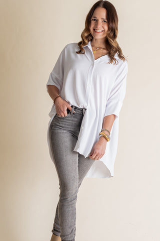 Let Loose Button Down Top