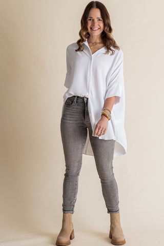 Let Loose Button Down Top