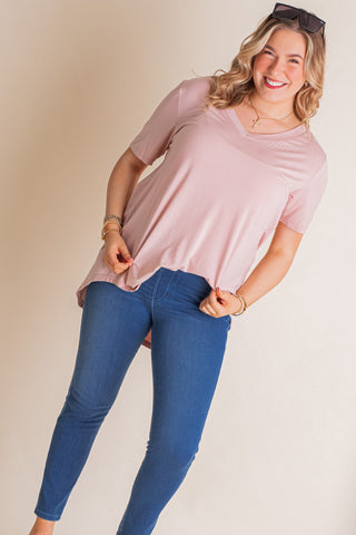 Added Flair V Neck Top *Final Sale*