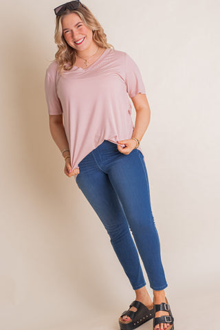 Added Flair V Neck Top *Final Sale*