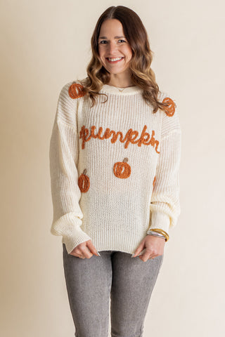 Pumpkin Round Neck Sweater