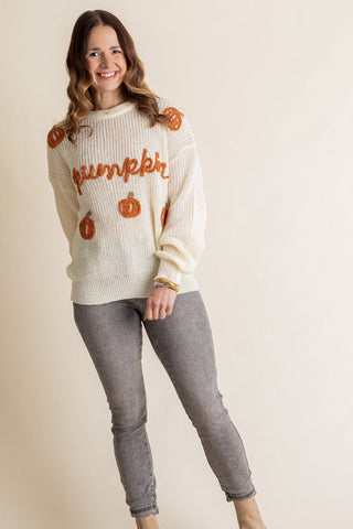 Pumpkin Round Neck Sweater