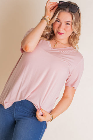 Added Flair V Neck Top *Final Sale*