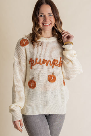 Pumpkin Round Neck Sweater