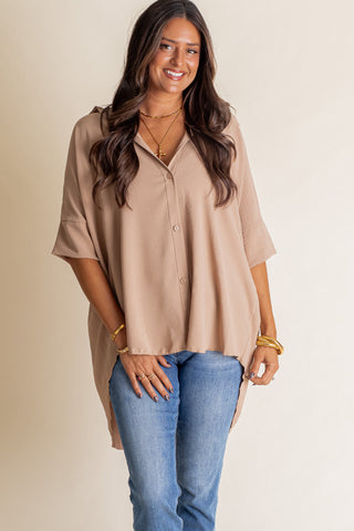 Let Loose Button Down Top