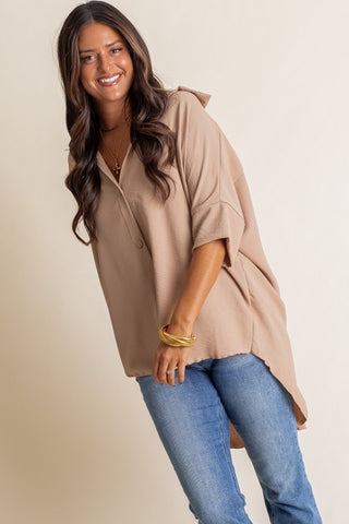 Let Loose Button Down Top