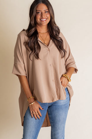 Let Loose Button Down Top