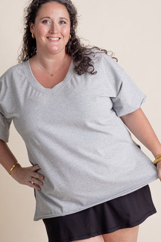 On The Edge V-Neck Top - CURVY *Final Sale*