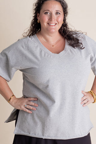 On The Edge V-Neck Top - CURVY *Final Sale*