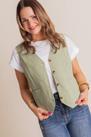 Time After Time Linen Vest *Final Sale*