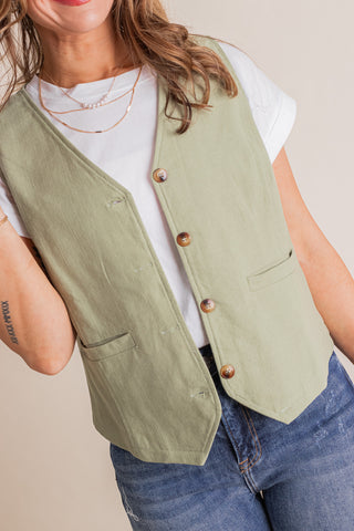 Time After Time Linen Vest *Final Sale*