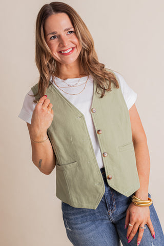 Time After Time Linen Vest *Final Sale*