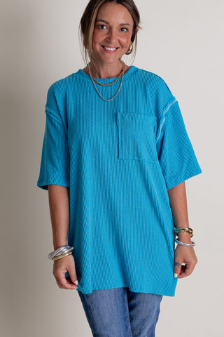 Getting Along Oversized Urban Ribbed Tunic