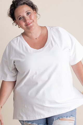 On The Edge V-Neck Top - CURVY *Final Sale*