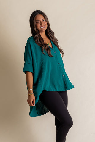 Let Loose Button Down Top