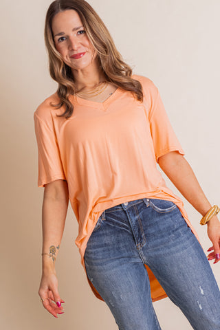 Added Flair V Neck Top *Final Sale*