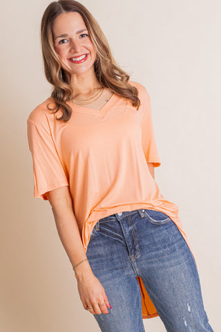 Added Flair V Neck Top *Final Sale*