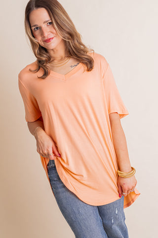 Added Flair V Neck Top *Final Sale*