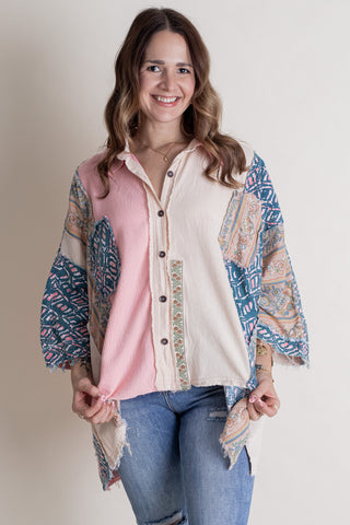 A Whole New Light Button Down Top *Final Sale*