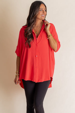 Let Loose Button Down Top