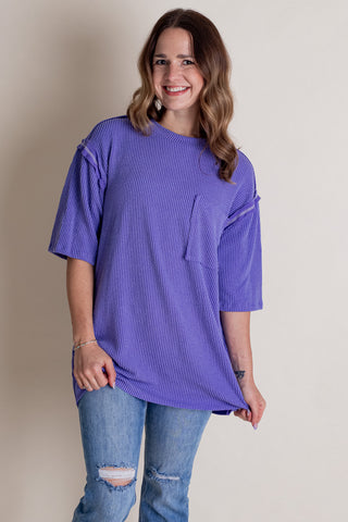 Getting Along Oversized Urban Ribbed Tunic