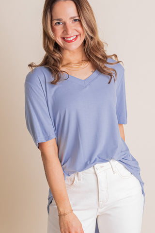 Added Flair V Neck Top *Final Sale*