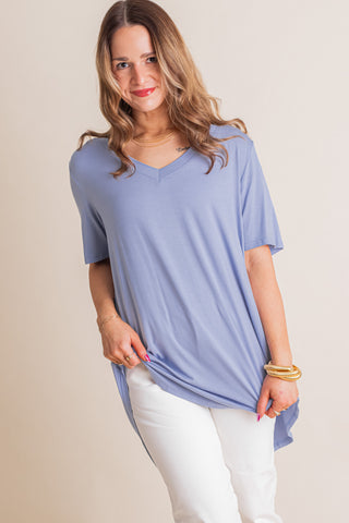 Added Flair V Neck Top *Final Sale*