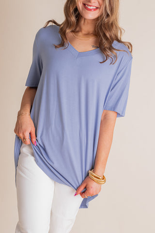 Added Flair V Neck Top *Final Sale*