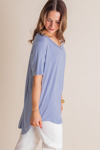 Added Flair V Neck Top *Final Sale*