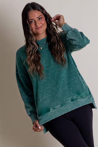 Change In The Air Acid Wash Hi-Low Pullover