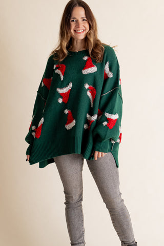 Santa Hat Round Neck Sweater