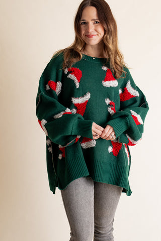 Santa Hat Round Neck Sweater