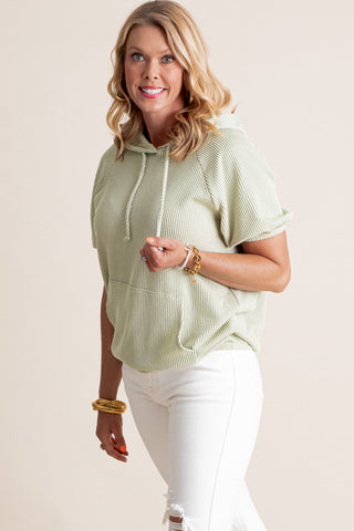 Easy Living Urban Ribbed Hooded Top *Final Sale*