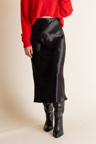 Hopelessly Devoted Satin Midi Skirt *Final Sale*