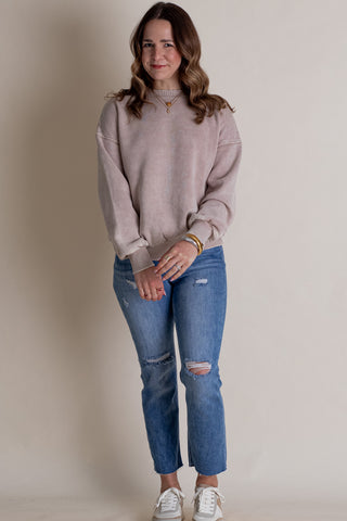 Scratch That Acid Washed Sweatshirt *Final Sale*