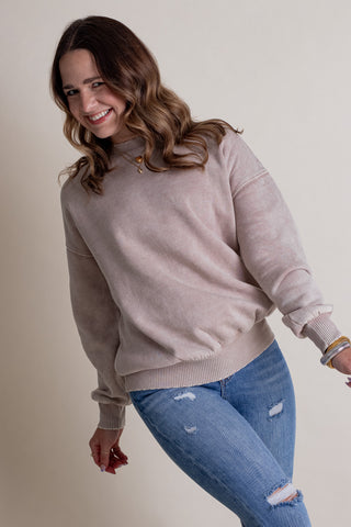 Scratch That Acid Washed Sweatshirt *Final Sale*