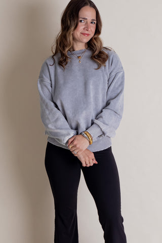 Scratch That Acid Washed Sweatshirt *Final Sale*