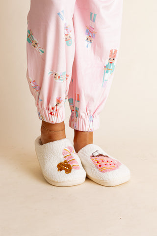 Hot Chocolate Fuzzy Fleece Slippers