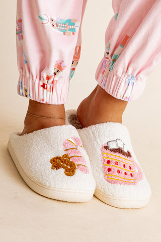 Hot Chocolate Fuzzy Fleece Slippers