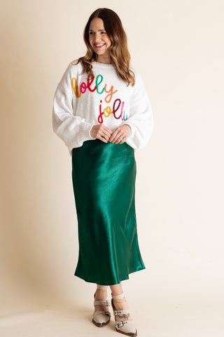 Hopelessly Devoted Satin Midi Skirt *Final Sale*